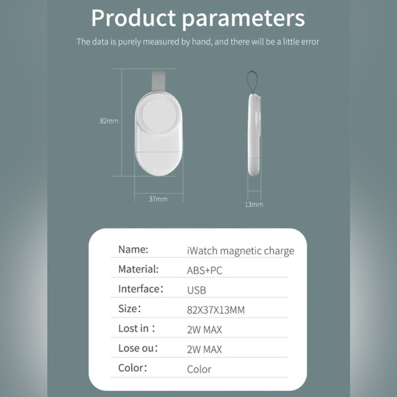 1pc Portable Wireless Charger Compatible With Apple Watch - Picture 7 of 8